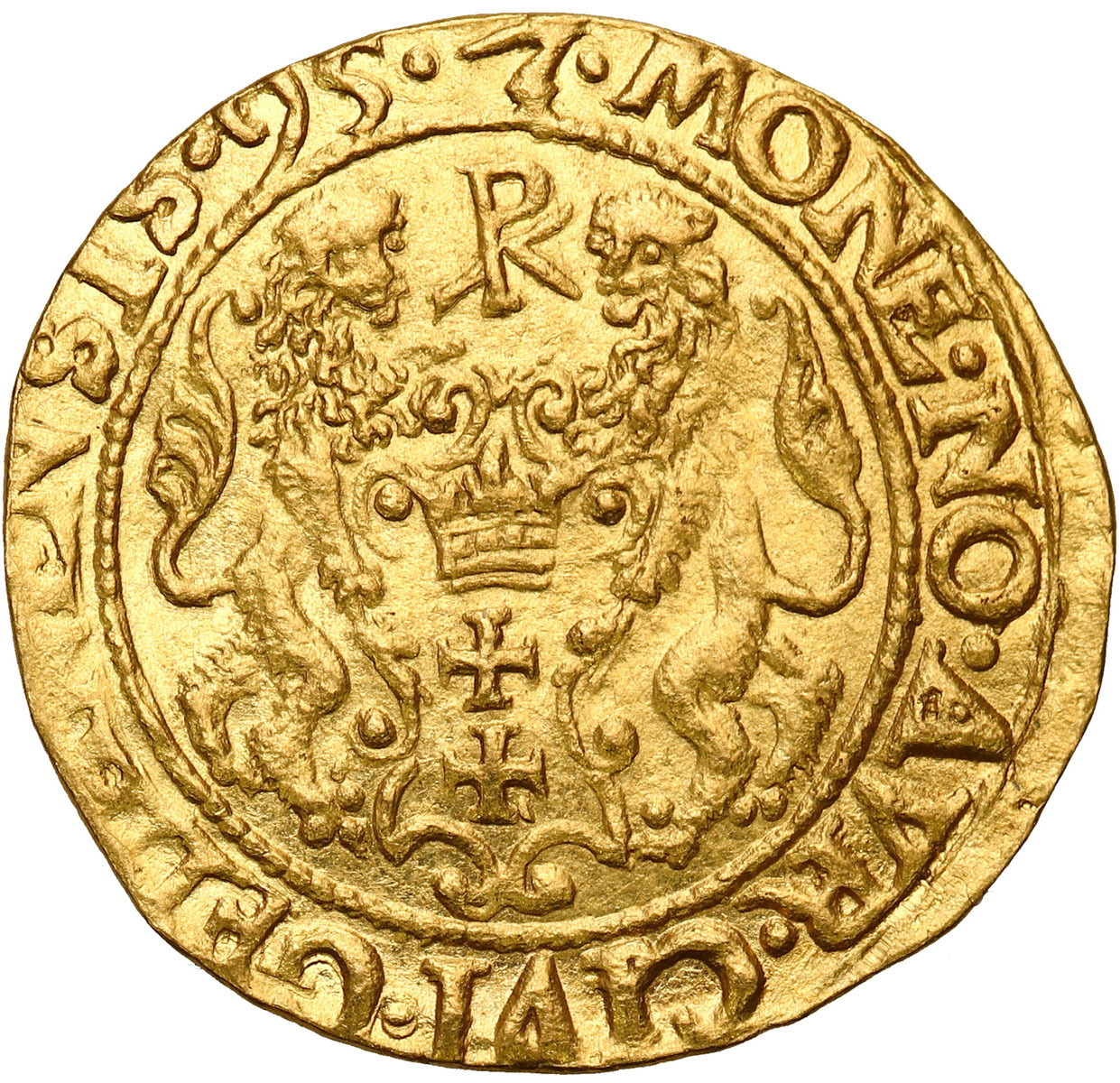 Zygmunt III Waza. Dukat 1595, Gdańsk - RZADKOŚĆ R5